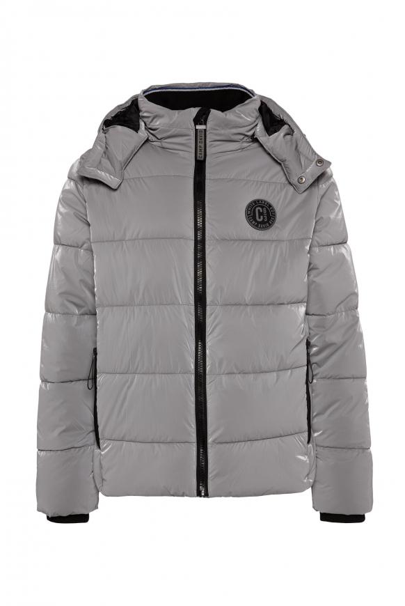 Steppjacke mit Metallic-Effekt und Kapuze smoke grey