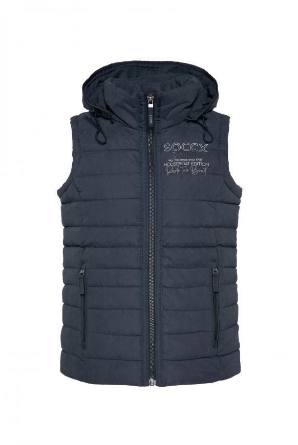 Steppweste mit abknöpfbarer Kapuze blue navy