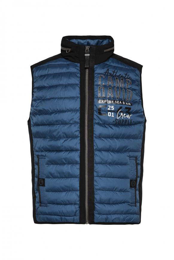 Steppweste mit Softshell-Details blue haze