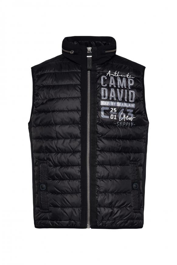 Steppweste mit Softshell-Details black