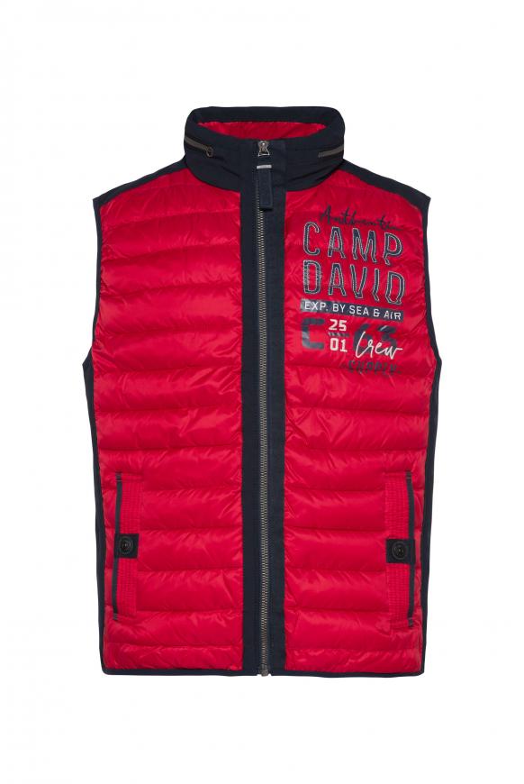 Steppweste mit Softshell-Details royal red
