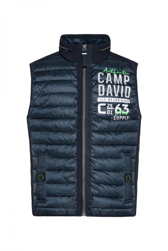 Steppweste mit Softshell-Details blue navy