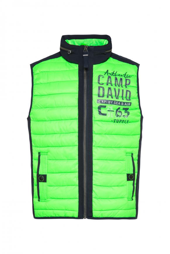 Steppweste mit Softshell-Details neon green