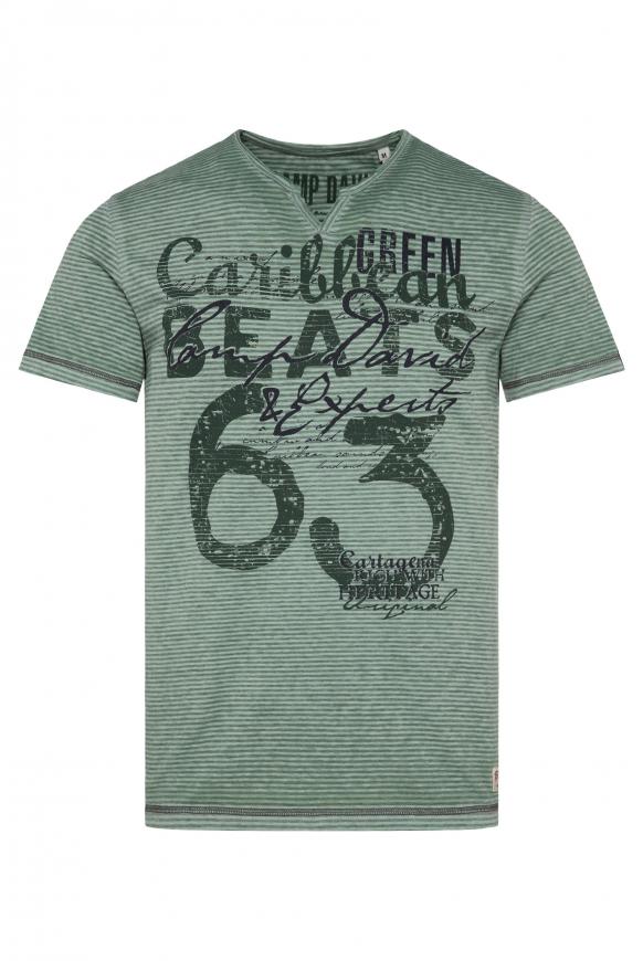 Streifenshirt mit Vintage Print green beat