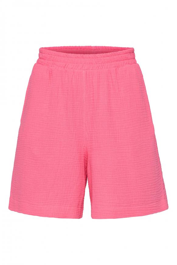 Strukturierte Shorts aus Musselin bright pink