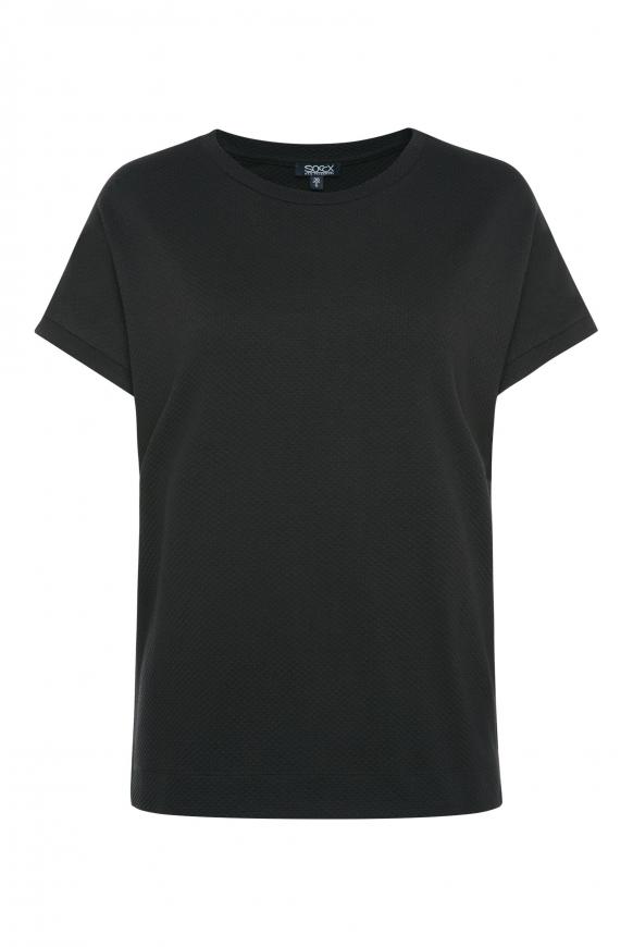 Strukturiertes Boxy-Shirt black