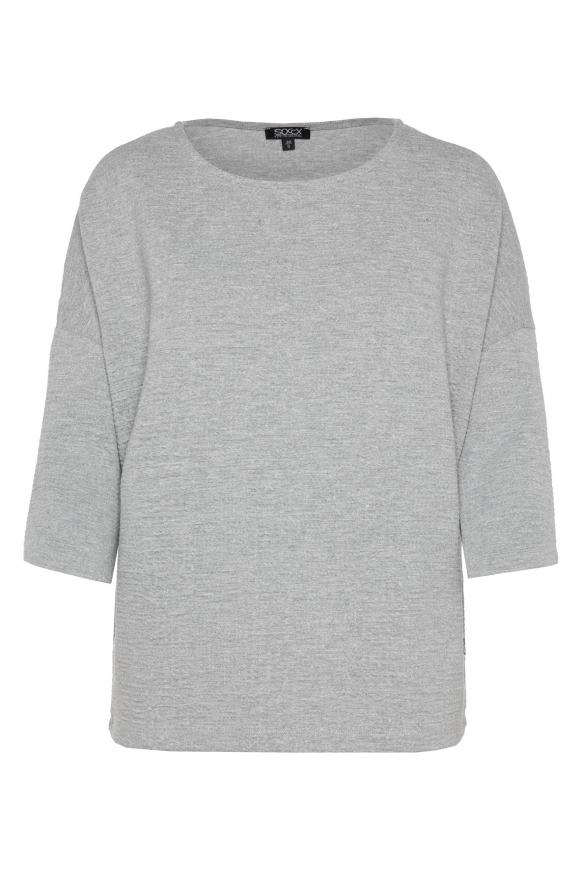 Strukturiertes Boxy-Sweatshirt grey melange