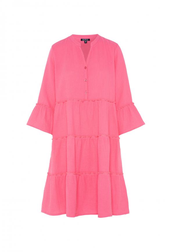 Strukturiertes Kleid aus Musselin bright pink