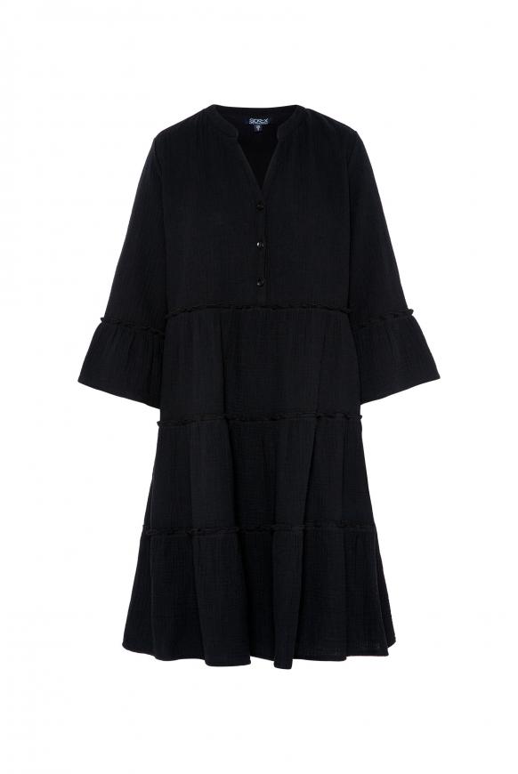 Strukturiertes Kleid aus Musselin black