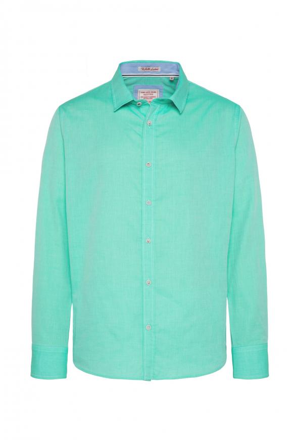 Strukturiertes Langarmhemd nordic green