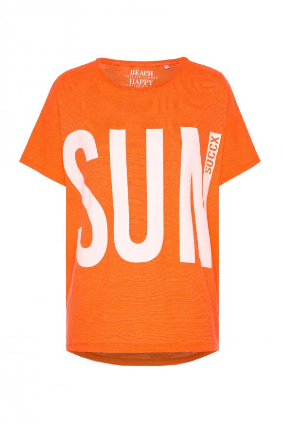 Strukturiertes Oversized-Shirt mit Print neon lobster