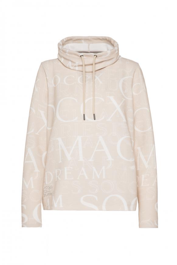 Strukturiertes Sweatshirt mit All Over Print cool sand