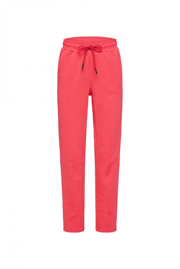 Sweathose mit Biese und Logo Print red glow