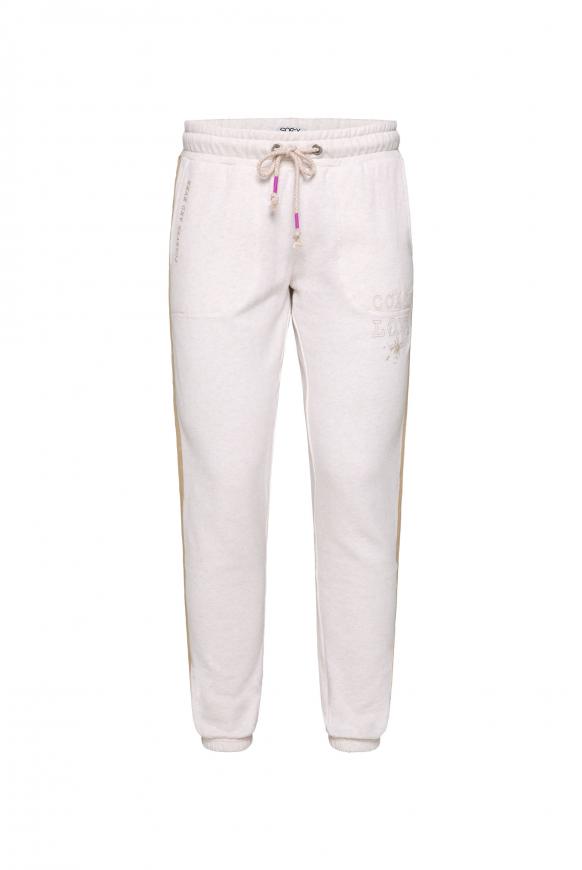Sweathose mit Label Prints und Seitentape light beige melange