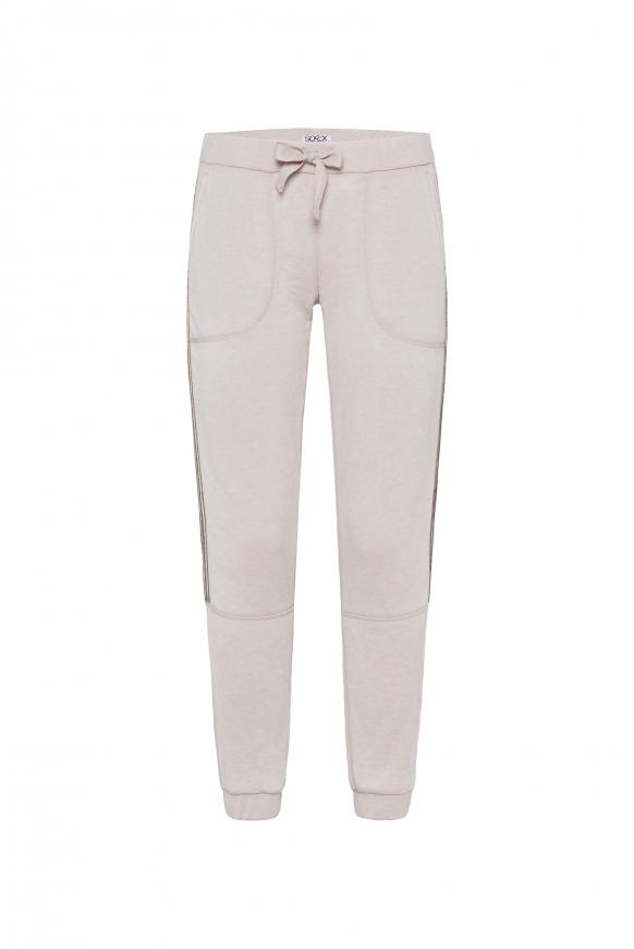 Sweathose mit Seitentapes soft beige