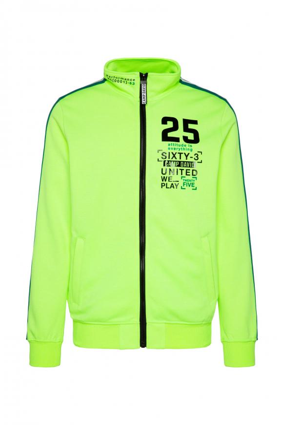 Sweatjacke mit 3D-Gel-Artworks neon yellow