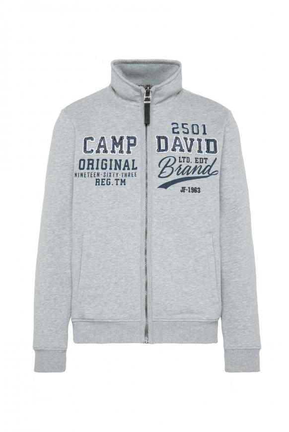 Sweatjacke mit Artwork im Retro-Style grey melange