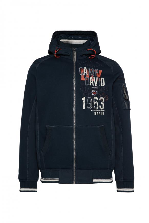 Sweatjacke mit Kapuze und Softshell-Details