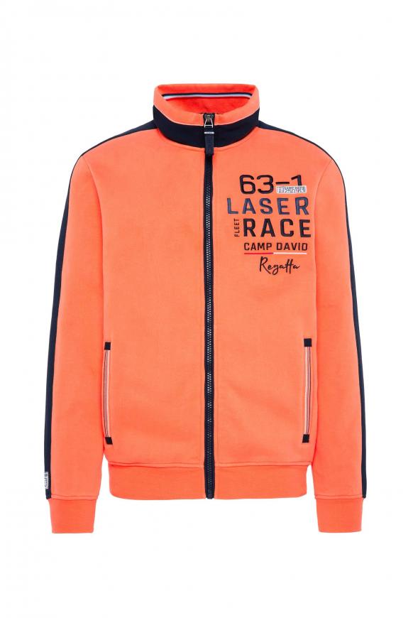 Sweatjacke mit Rücken-Artwork blaze orange