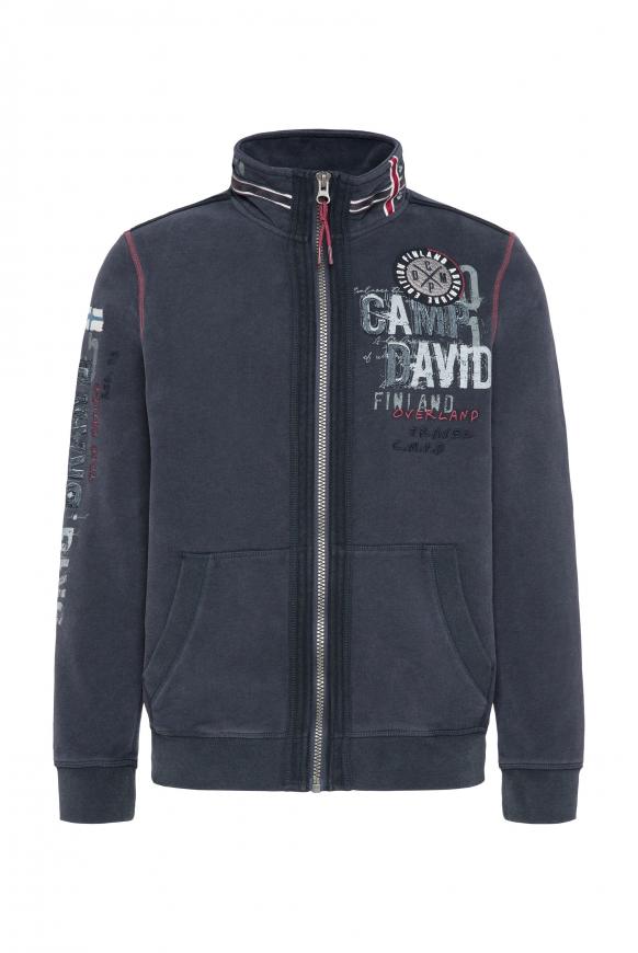 Sweatjacke mit Vintage Look und Artworks blue navy