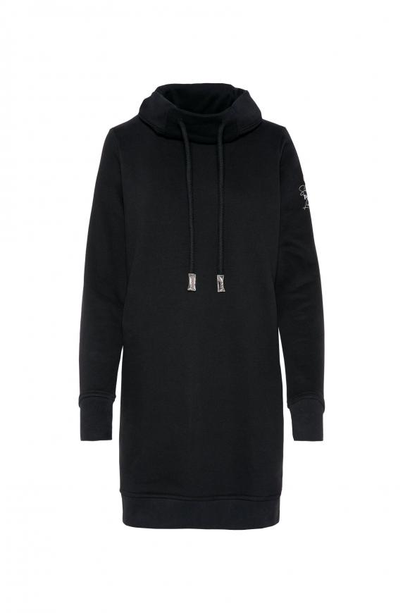 Sweatkleid mit hohem Kragen black