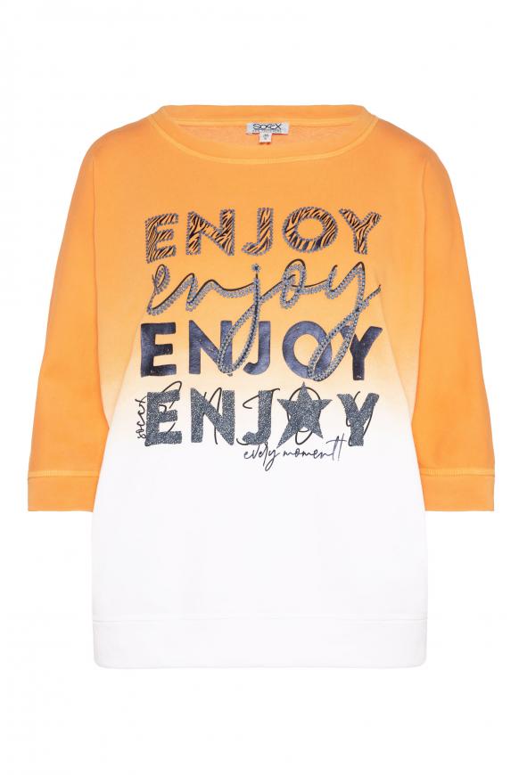 Sweatshirt Dip Dye mit kurzen Ärmeln orange peel / opticwhite