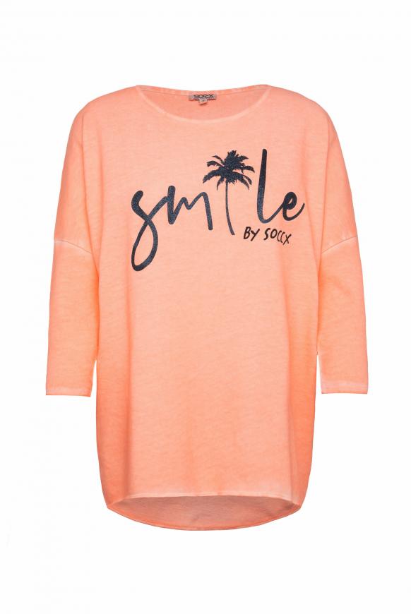 Sweatshirt mit 3/4-Arm und Artwork spicy orange