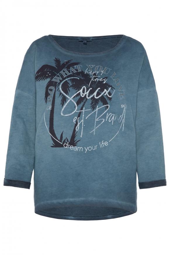 Sweatshirt mit 3/4-Arm und Artwork pacific navy