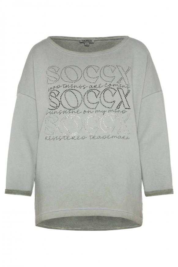 Sweatshirt mit 3/4-Arm und Artwork sage green