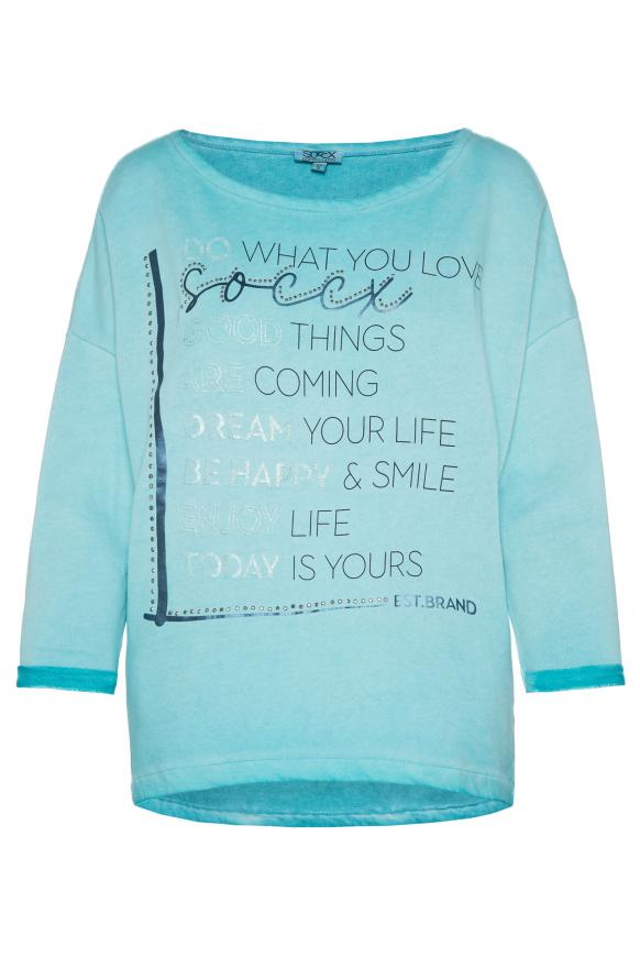 Sweatshirt mit 3/4-Arm und Artwork lagoon blue