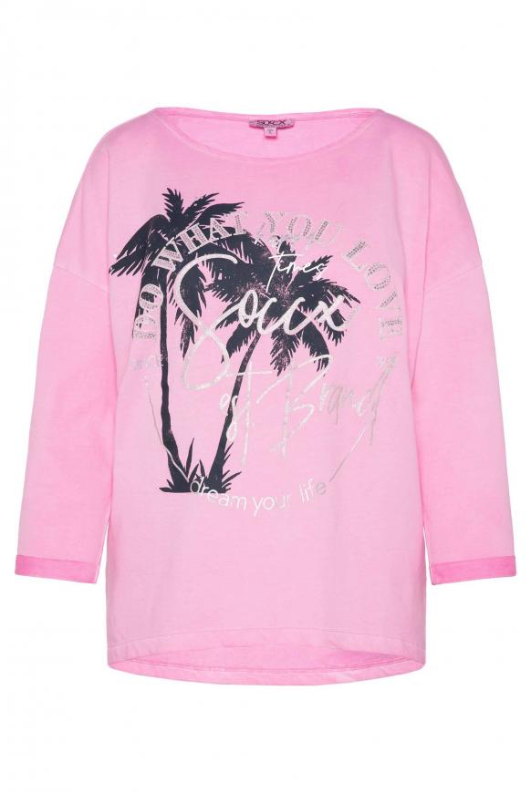 Sweatshirt mit 3/4-Arm und Artwork pink blush