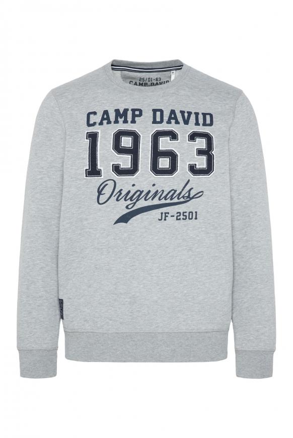 Sweatshirt mit Artwork im Retro-Style grey melange