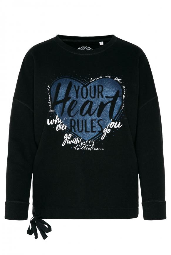 Sweatshirt mit Bindebandsaum black