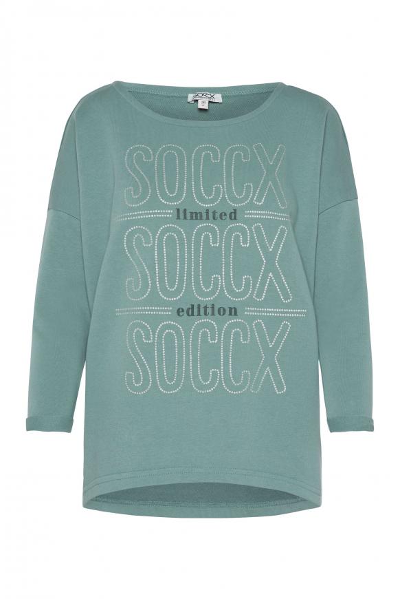 Sweatshirt mit Glitzer-Artwork sea foam