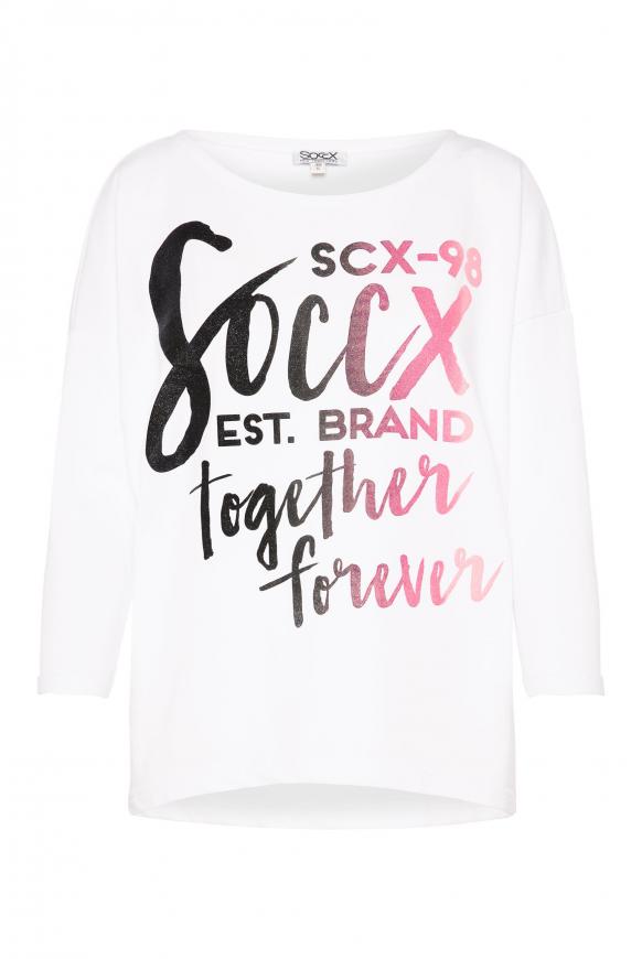 Sweatshirt mit Glitzer-Artwork white