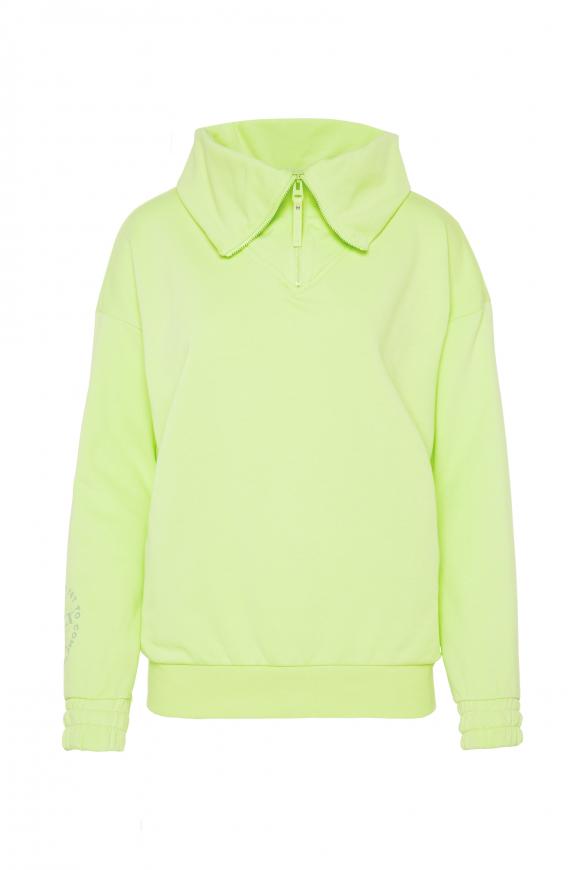 Sweatshirt mit hohem Kragen und Rücken-Print wasabi