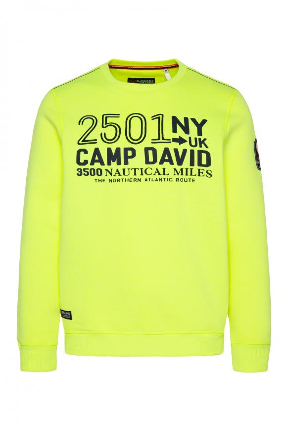 CAMP DAVID & SOCCX | Sweatshirt mit Logo Artwork neon lime