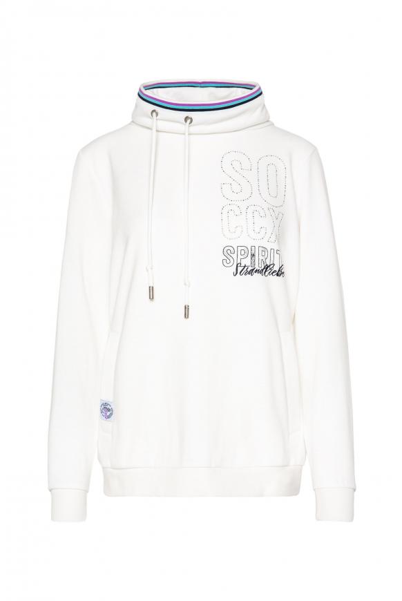 Sweatshirt mit Stehkragen und Taschen ivory