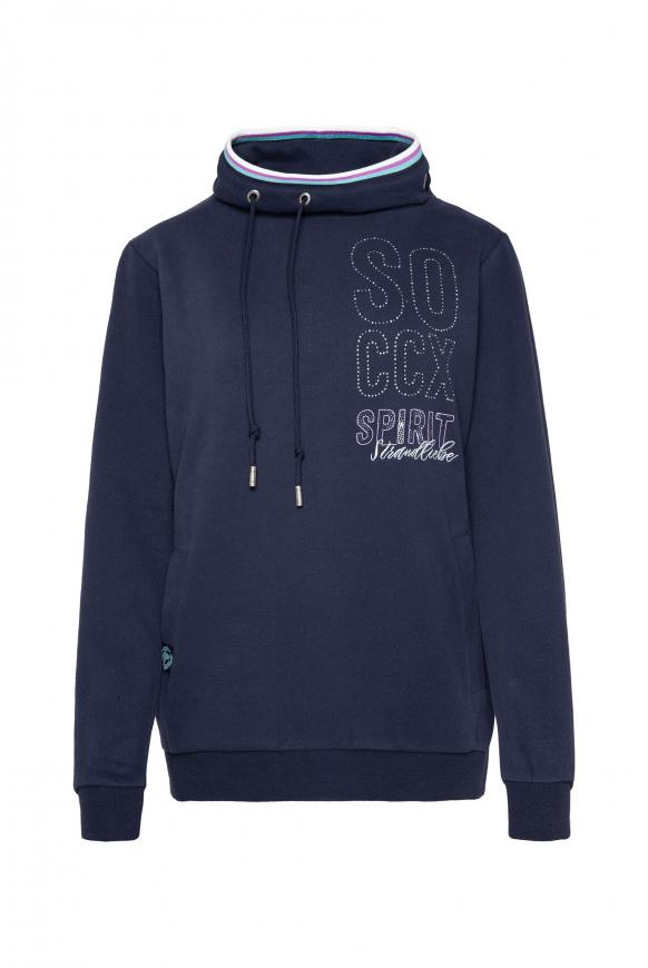 Sweatshirt mit Stehkragen und Taschen blue navy
