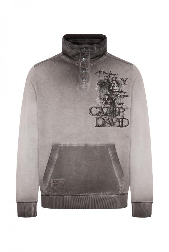 CAMP DAVID & SOCCX | Sweatshirt mit Troyer-Kragen und Kängurutasche mud