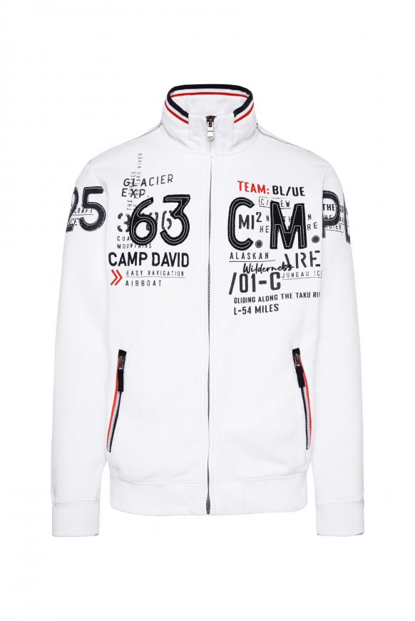 Sweatshirtjacke mit Label-Applikationen