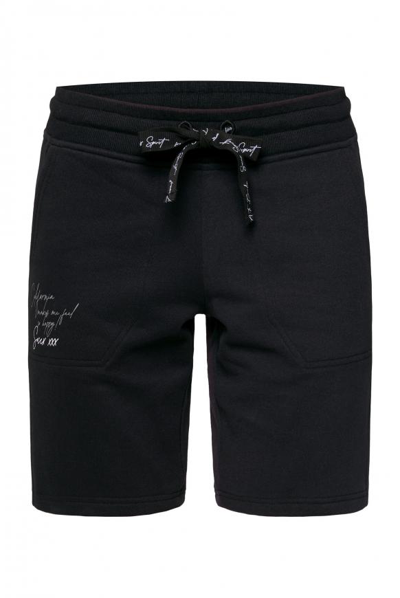 Sweatshorts mit Label Print black
