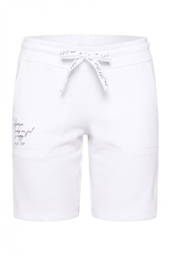 Sweatshorts mit Label Print opticwhite