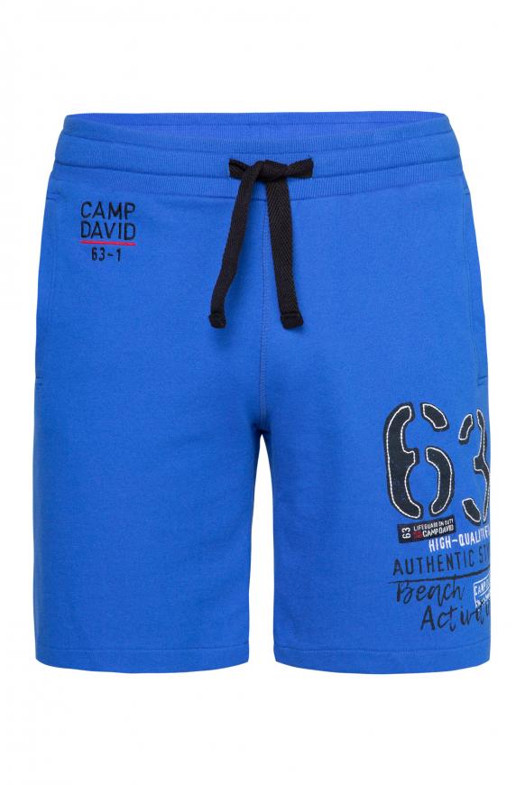 Sweatshorts mit Logo-Druck und Stickereien coastal blue