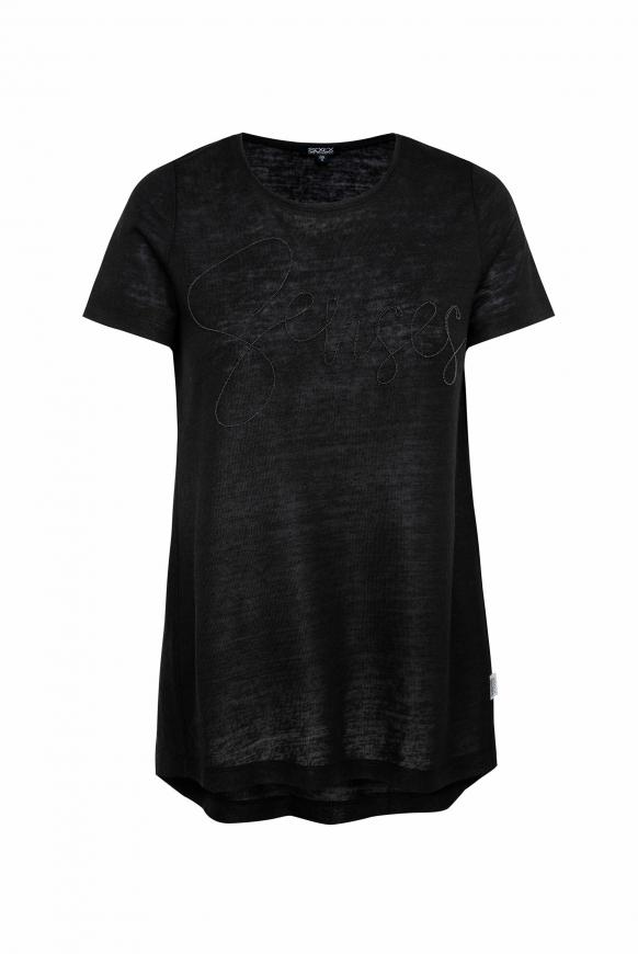 T-Shirt A-Linie mit Metallic-Beschichtung black metallic