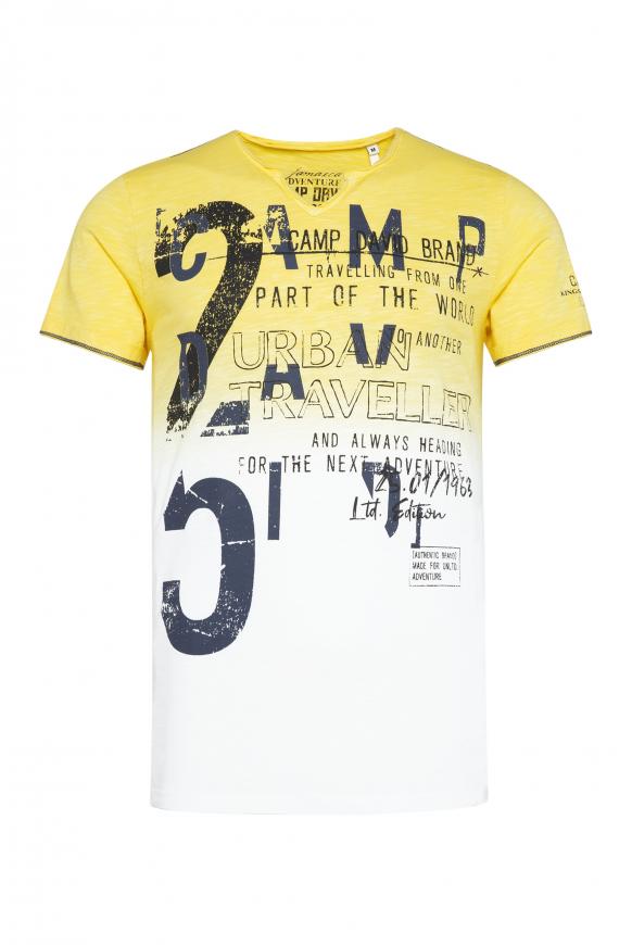 T-Shirt aus Flammgarn mit Dip-Dye-Effekt beach yellow