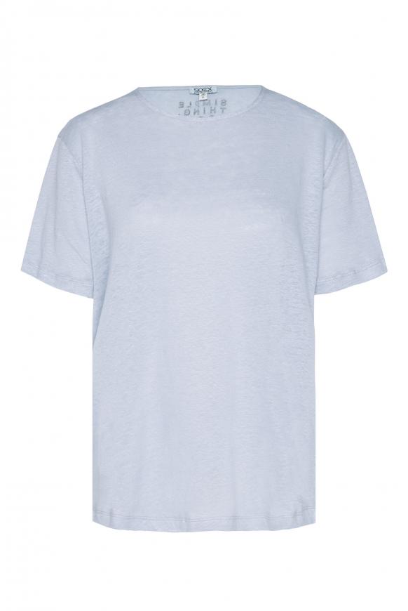 T-Shirt aus Leinen mit kleinem Label Print