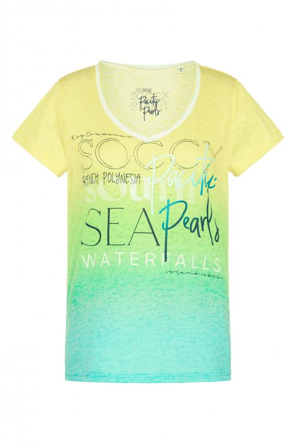 T-Shirt Dip Dye mit Ausbrenner-Effekten multi color