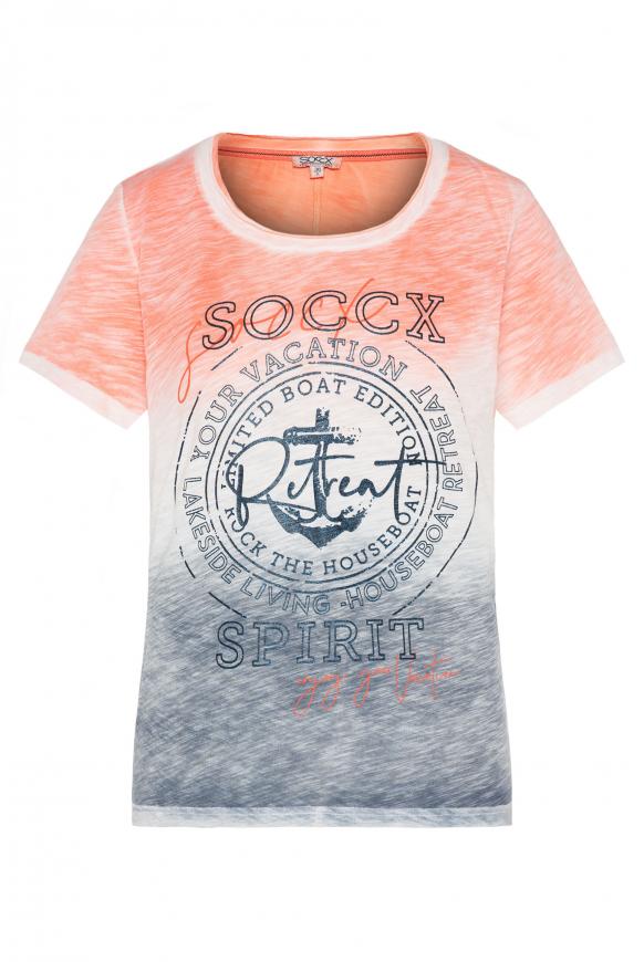 T-Shirt Dip Dye mit Glitter Print happy lobster
