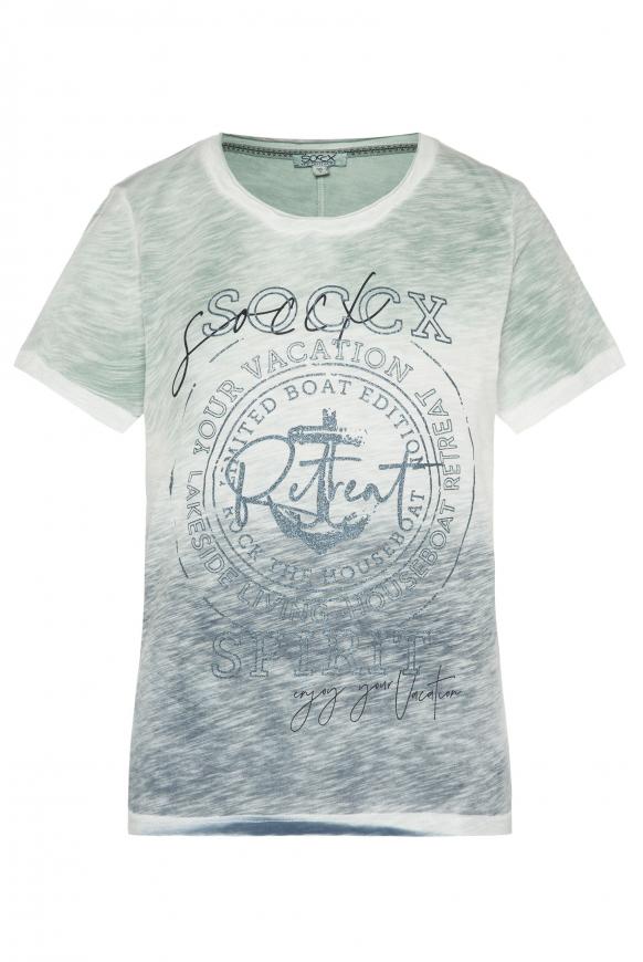 T-Shirt Dip Dye mit Glitter Print lake